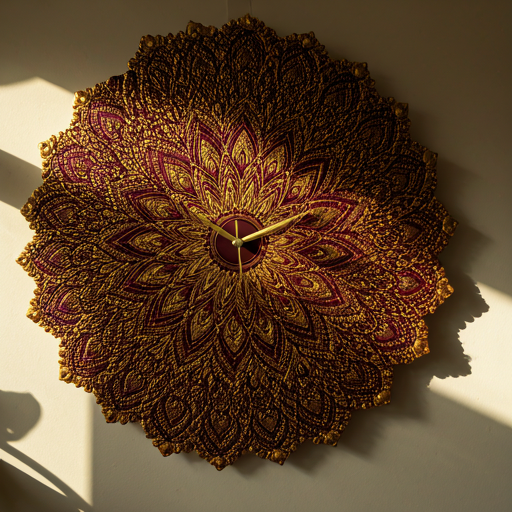 Handcrafted mandala wall clock artwork